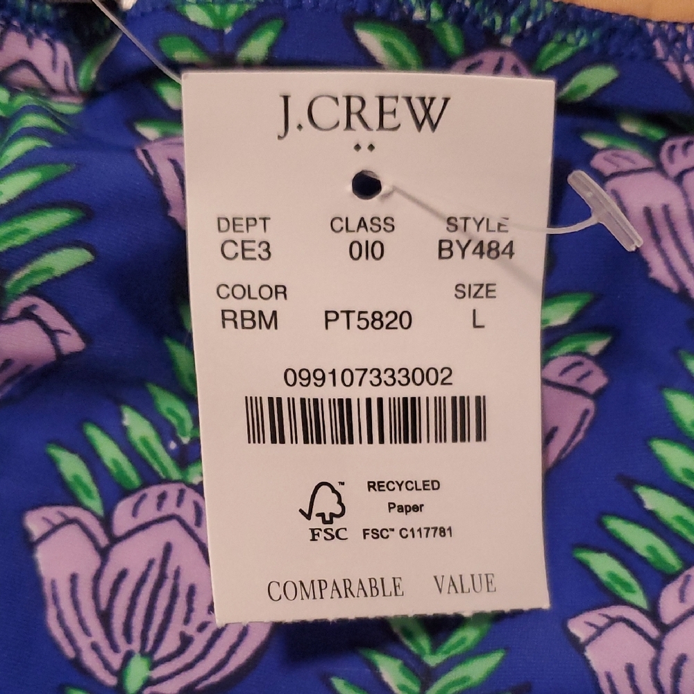 J. Crew Blue and Purple One Piece Swimsuit - Picture 3 of 6